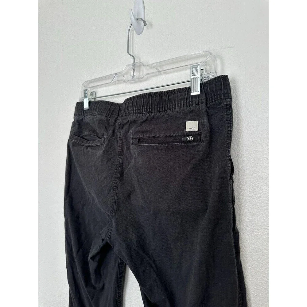 Vuori Women's Ripstop Pants Charcoal Gray Drawstring Pockets Athleisure Medium